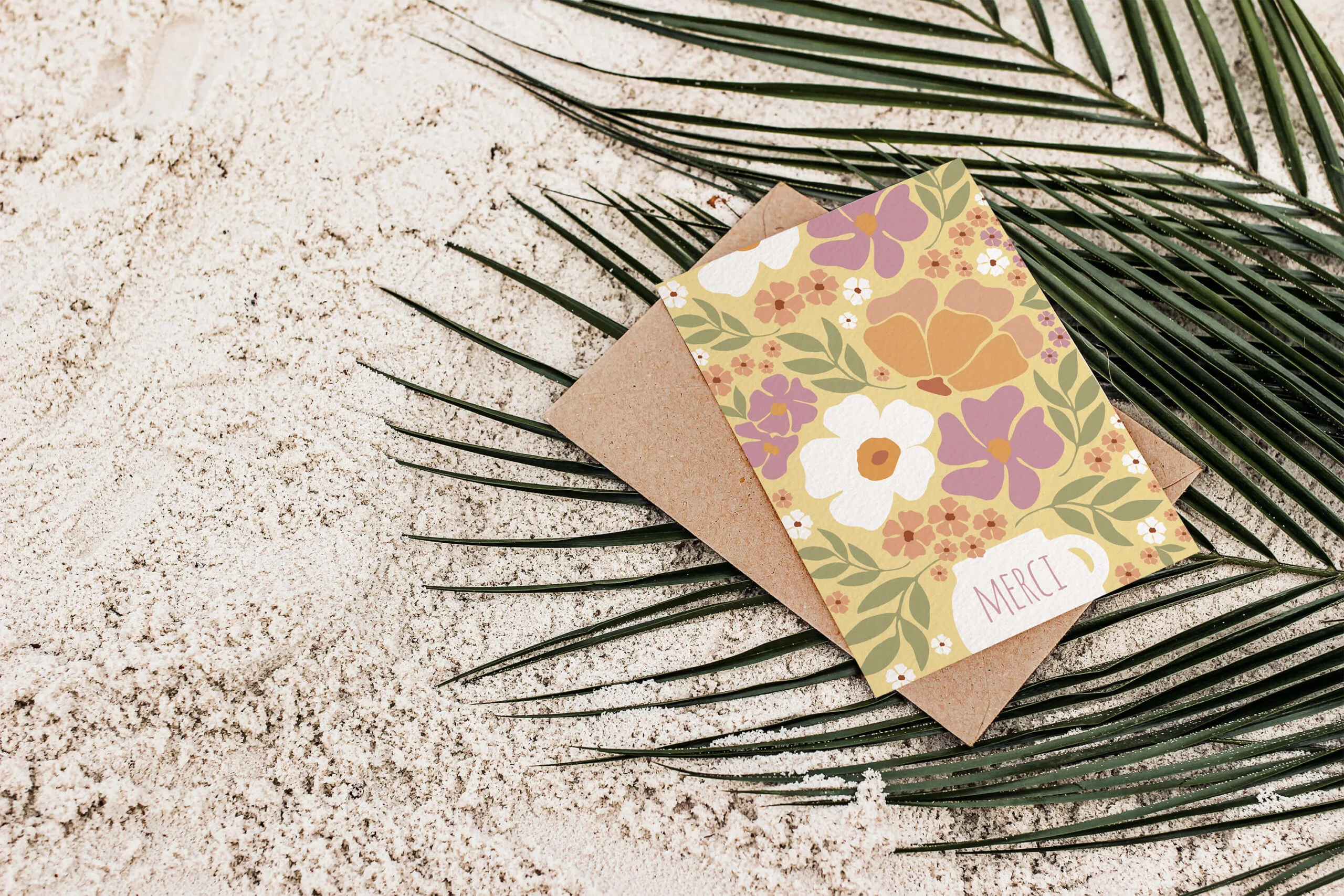 Wenskaart - merci (bloemen) - Afbeelding 3