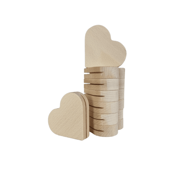 Kaarthouder Beukenhout hartjesvorm 8 cm
